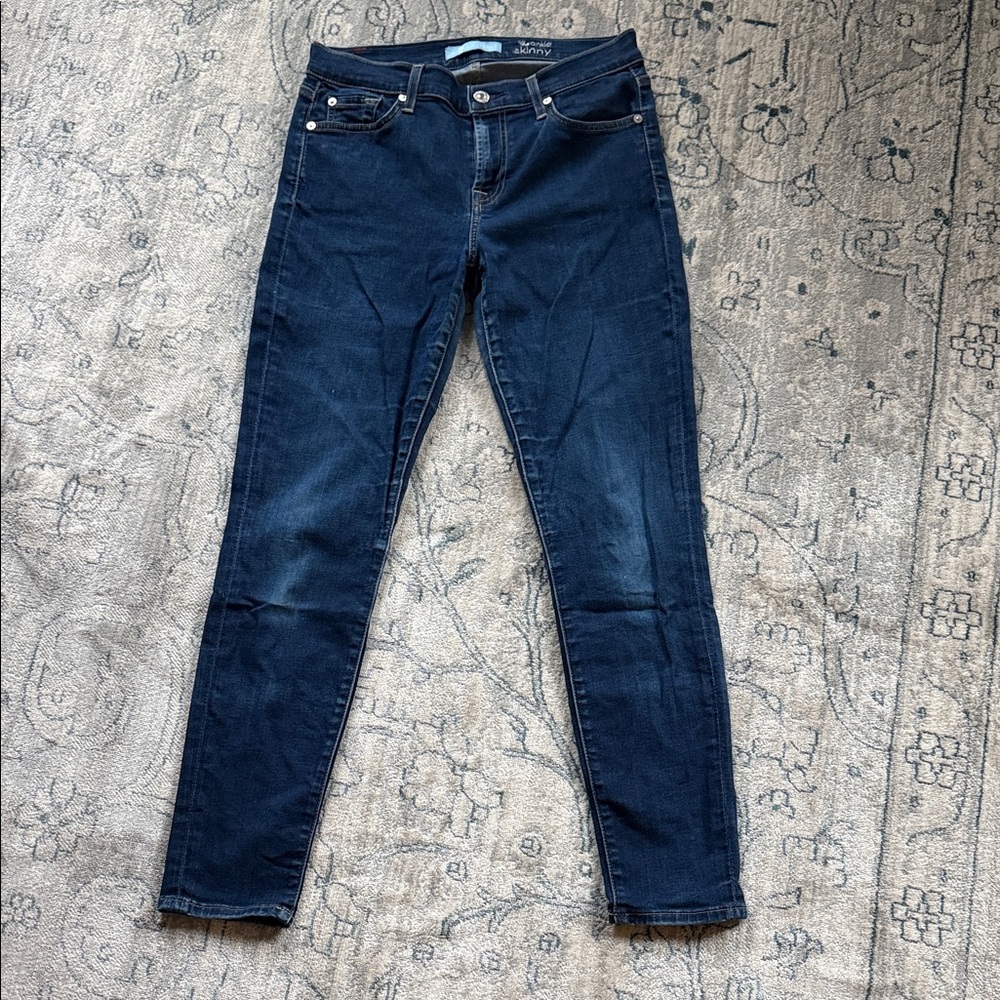 7 For All Mankind Dark Blue Skinny Jeans